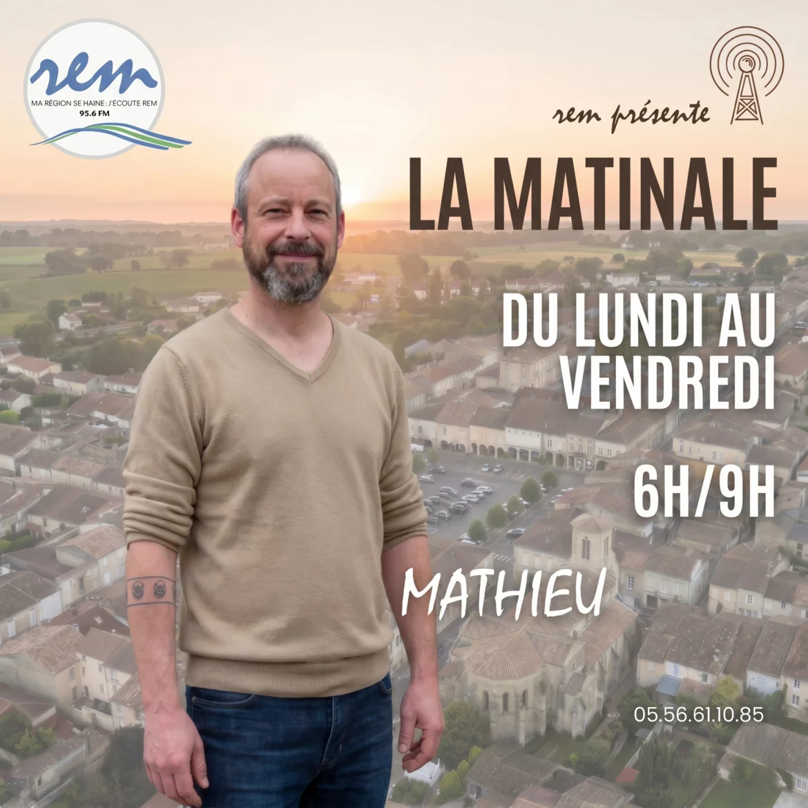 La matinale sur REM Radio, l'actu de l'Entre-Deux-Mers et du Sud-Gironde avec Mathieu ROMAIN, de 6h à 9h
