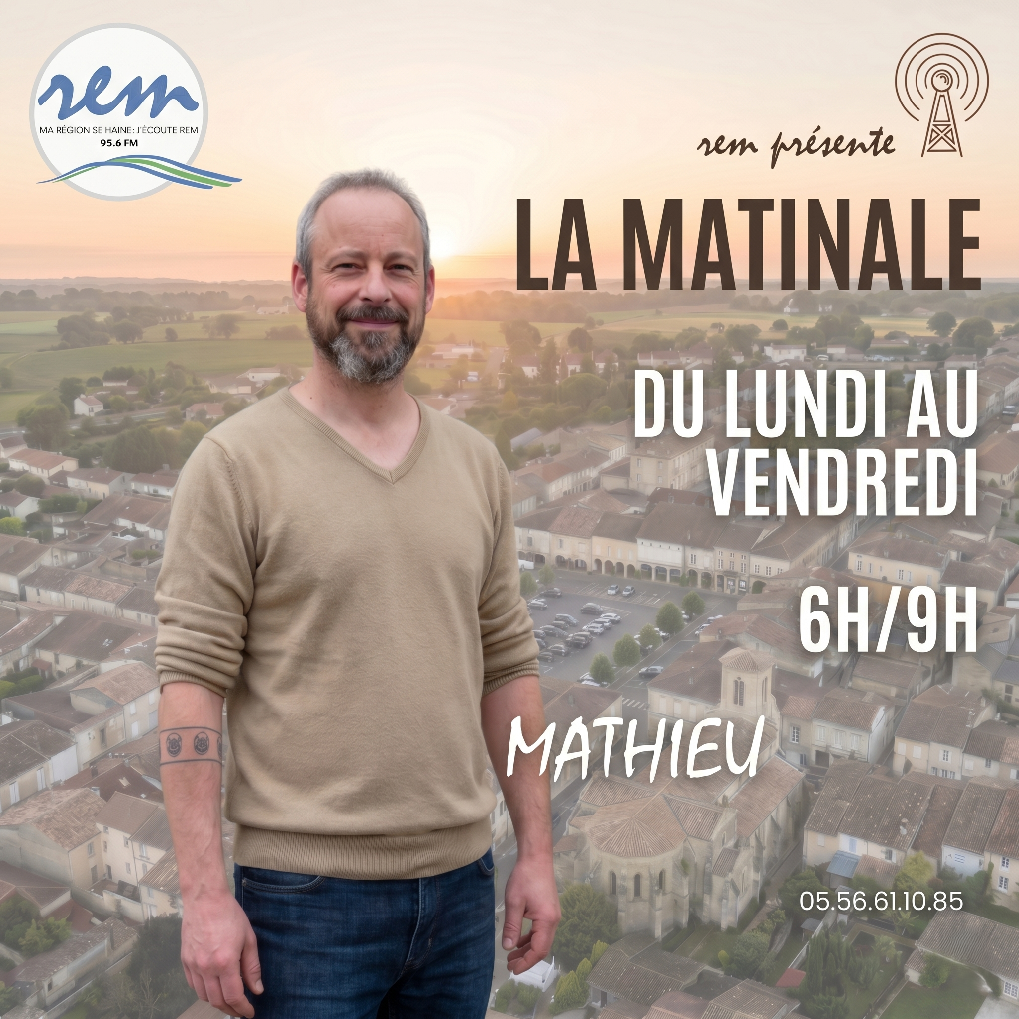 La matinale sur REM Radio, l'actu de l'Entre-Deux-Mers et du Sud-Gironde avec Mathieu ROMAIN, de 6h à 9h