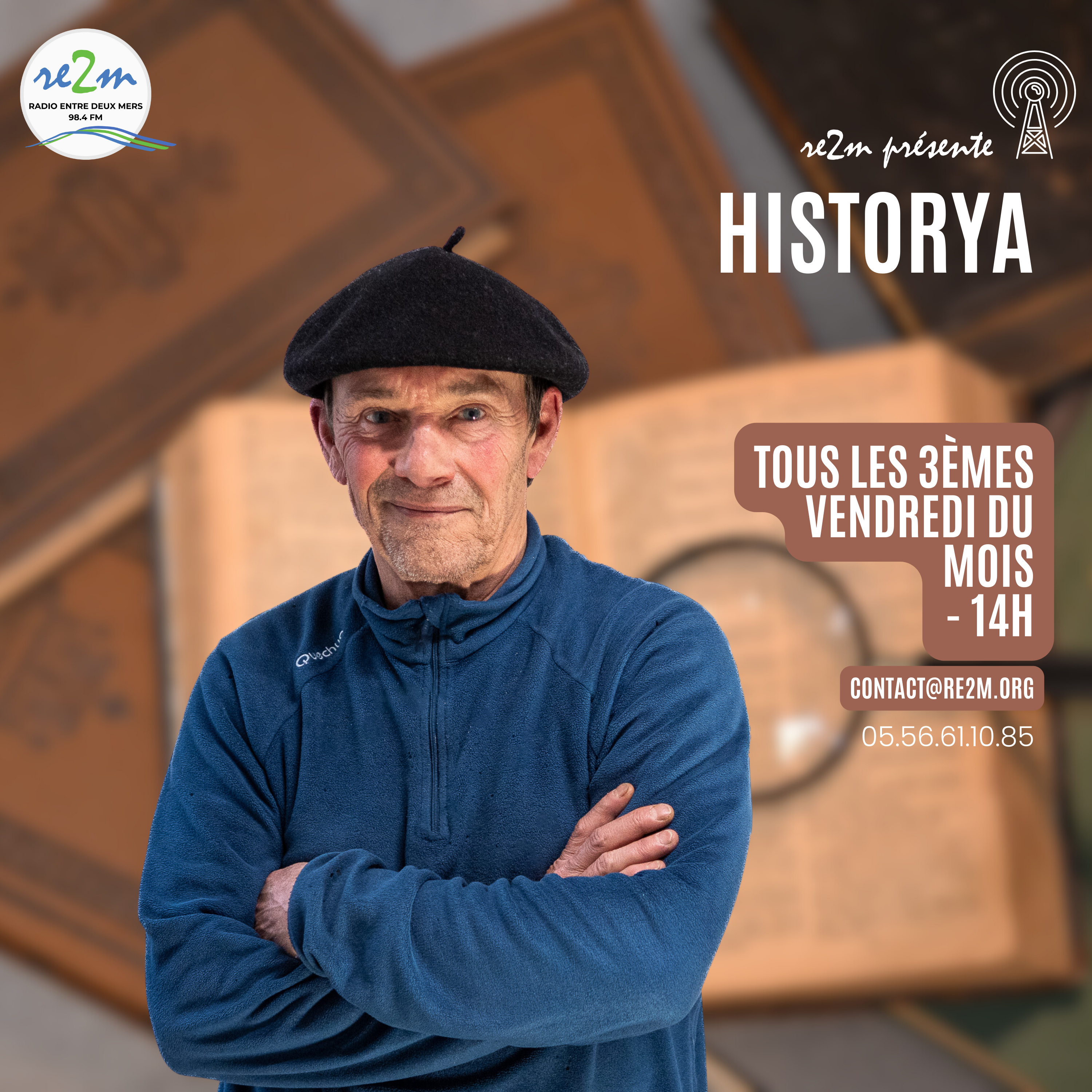 Eric Pignol anime une émission mensuelle intitulée "Historya" sur Radio Entre-Deux-Mers. Cette émission passionnante est consacrée aux grands moments de l'histoire, et Eric raconte avec verve et enthousiasme les événements marquants qui ont façonné notre monde. "Historya" est diffusée chaque 3ème vendredi du mois à 14h, et est un rendez-vous à ne pas manquer pour tous les passionnés d'histoire.