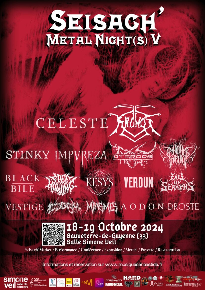 Le festival Seisach' Metal Night(s) revient à Sauveterre-de-Guyenne les 18-19 oct. 2024 pour 2 jours de metal extrême avec 15 groupes, animations et concerts en off."