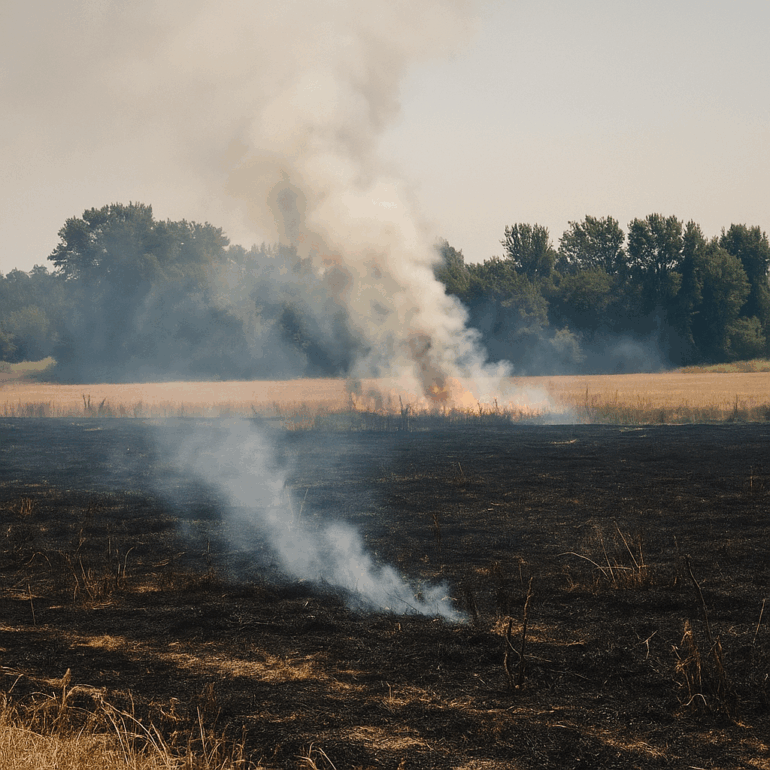 Incendie à Saint-Pierre-d’Aurillac : 500 m² brûlés