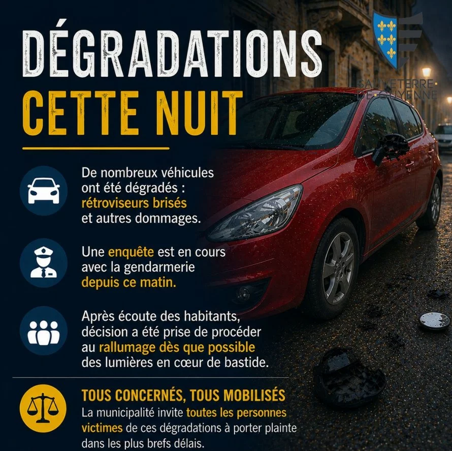 Vandalisme à Sauveterre-de-Guyenne, la mairie intervient