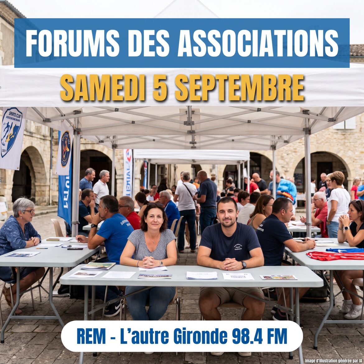 Sauveterre, Cadillac, Podensac et Bazas ouvrent leur forum des associations le samedi 5 septembre 2026. Lieux, horaires et infos pratiques.