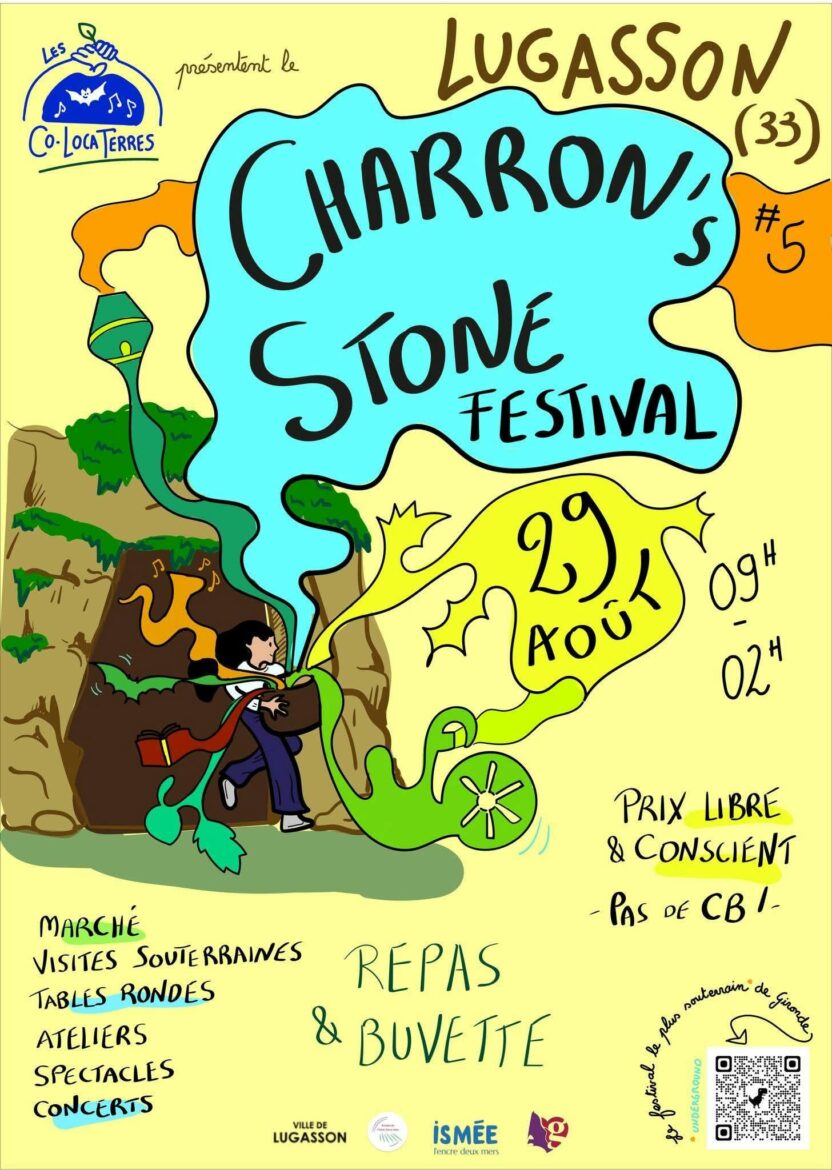 Le festival Charron’s Stone revient le 29 août 2026 à Lugasson : marché, tables rondes, ateliers et concerts dans les carrières à champignons.