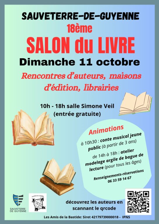 Sauveterre-de-Guyenne : le Salon du livre fête sa 18e édition le 11 octobre